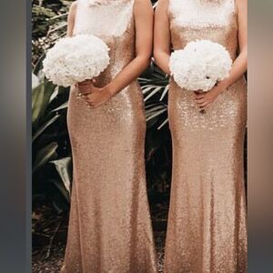 Lulu's Shimmering Gold Sequin Maxi Dress